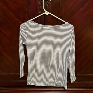 Vineyard Vines Blue and White Striped Long Sleeve Top
